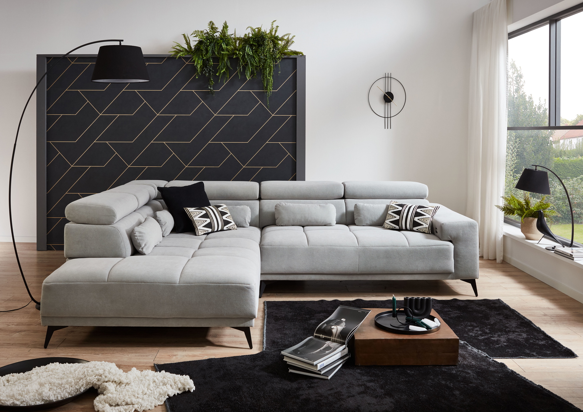 Ecksofa Wave 2.0 mit motorischen XL-Sitzvorzug in Stoff-0646Wave2.0WW