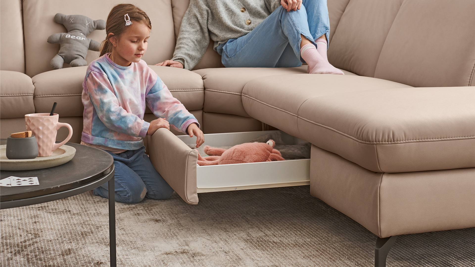 CONCEPTsofa Stoff Ecksofa in L-Form in Smart Touch