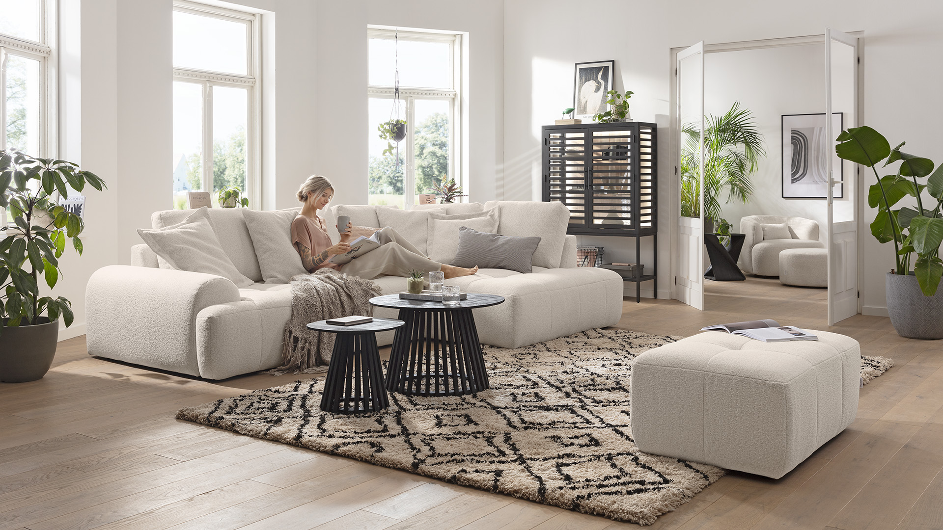 Ginger Moon Ecksofa Energy mit losen Rückenkissen in Stoff Ginger Moon Ecksofa Energy mit losen Rückenkissen in Stoff-0310Energy00WW
