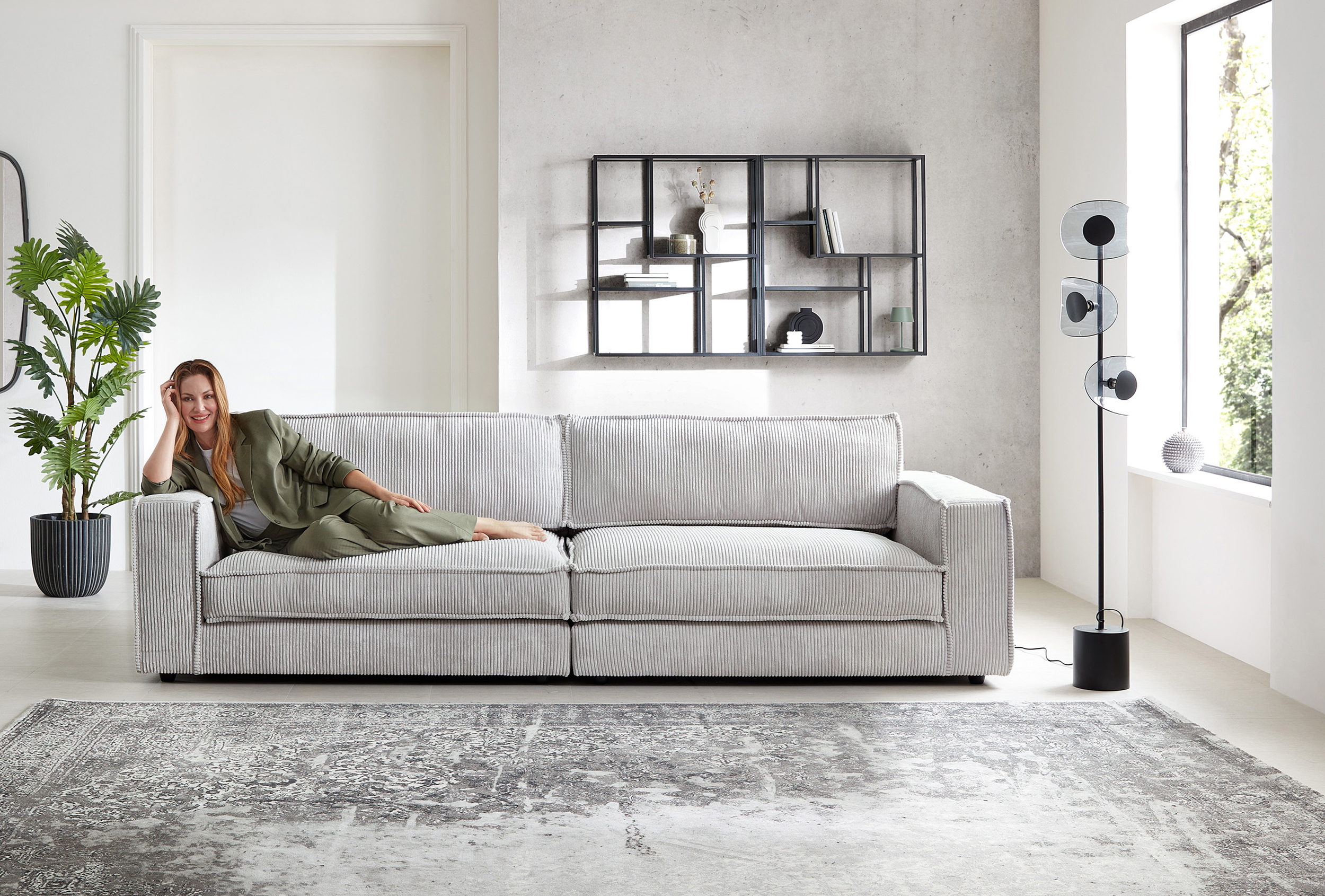 Bigsofa-XL in Trendstoff Cord