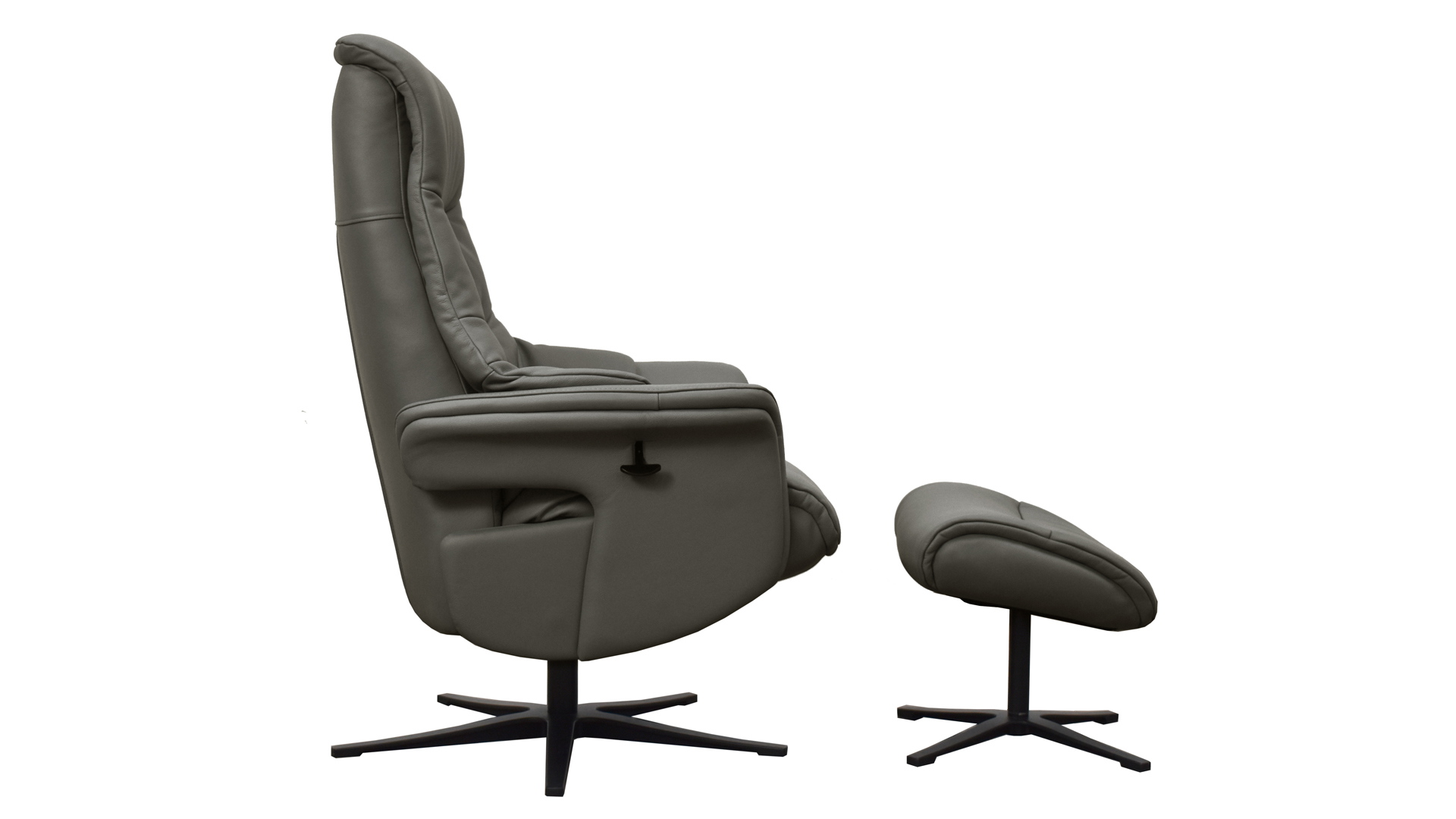 Relaxsessel Agent Grey mit manueller Funktion und Sitzhöhenverstellung in Leder-Lederlook-0979004600WW