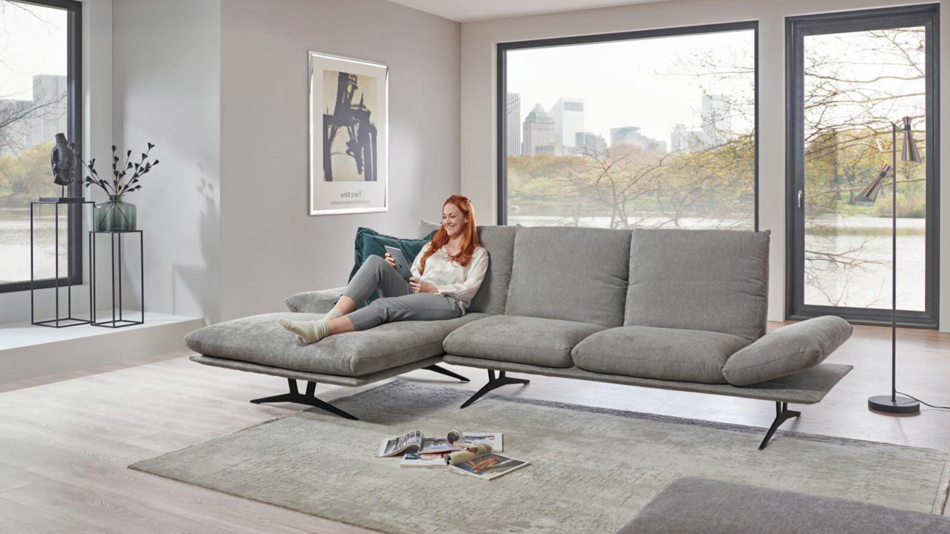 Koinor Francis Ecksofa in Stoff mit Funktionen 