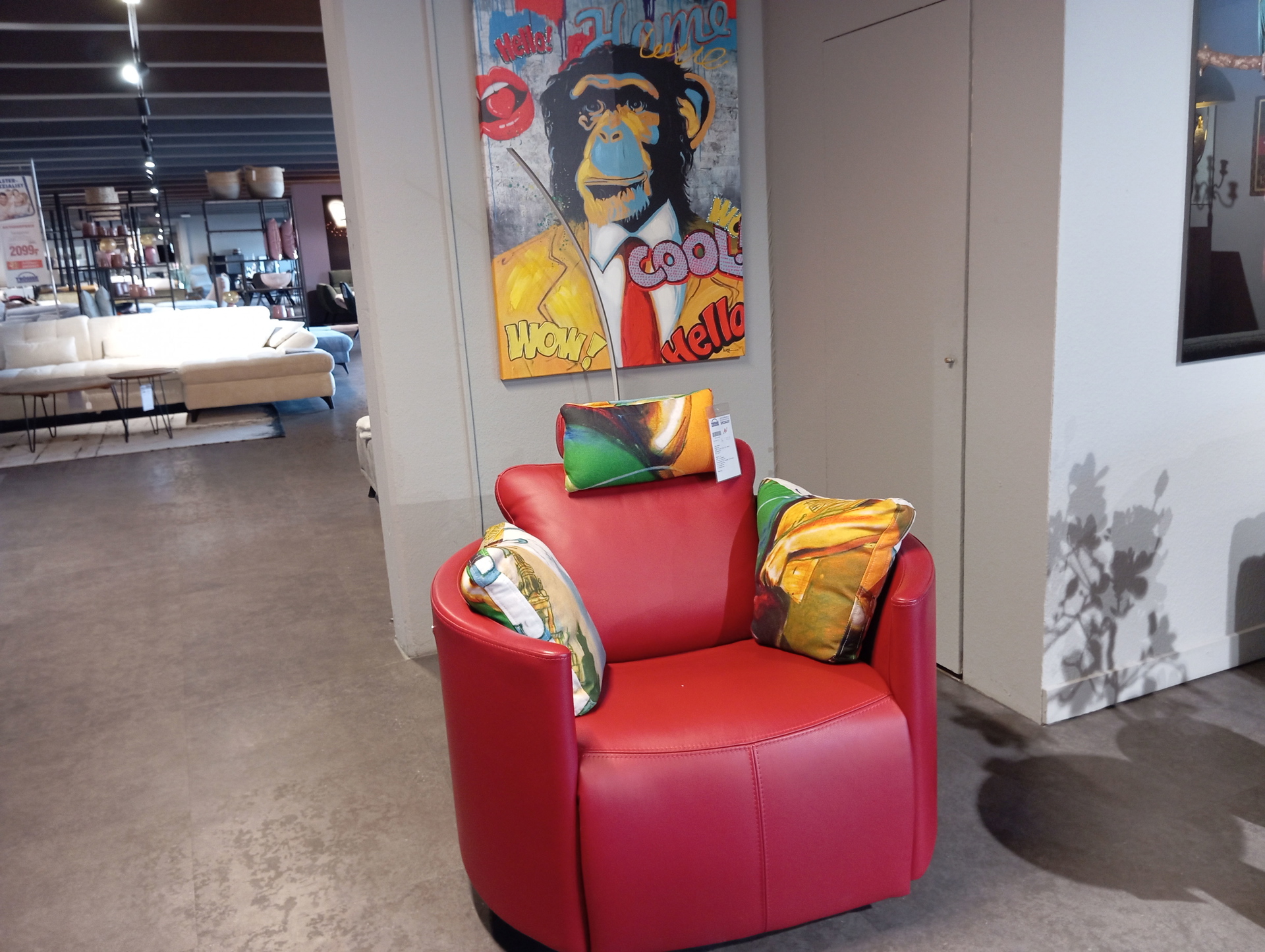 Fama Design Sessel inkl. Kissen in Leder