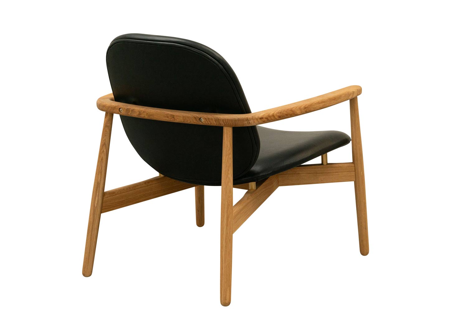 Loungesessel mit Holzgestell in Leder