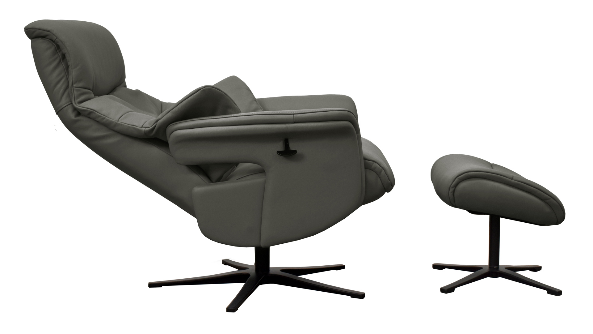 Relaxsessel Agent Grey mit manueller Funktion und Sitzhöhenverstellung in Leder-Lederlook-0979004600WW