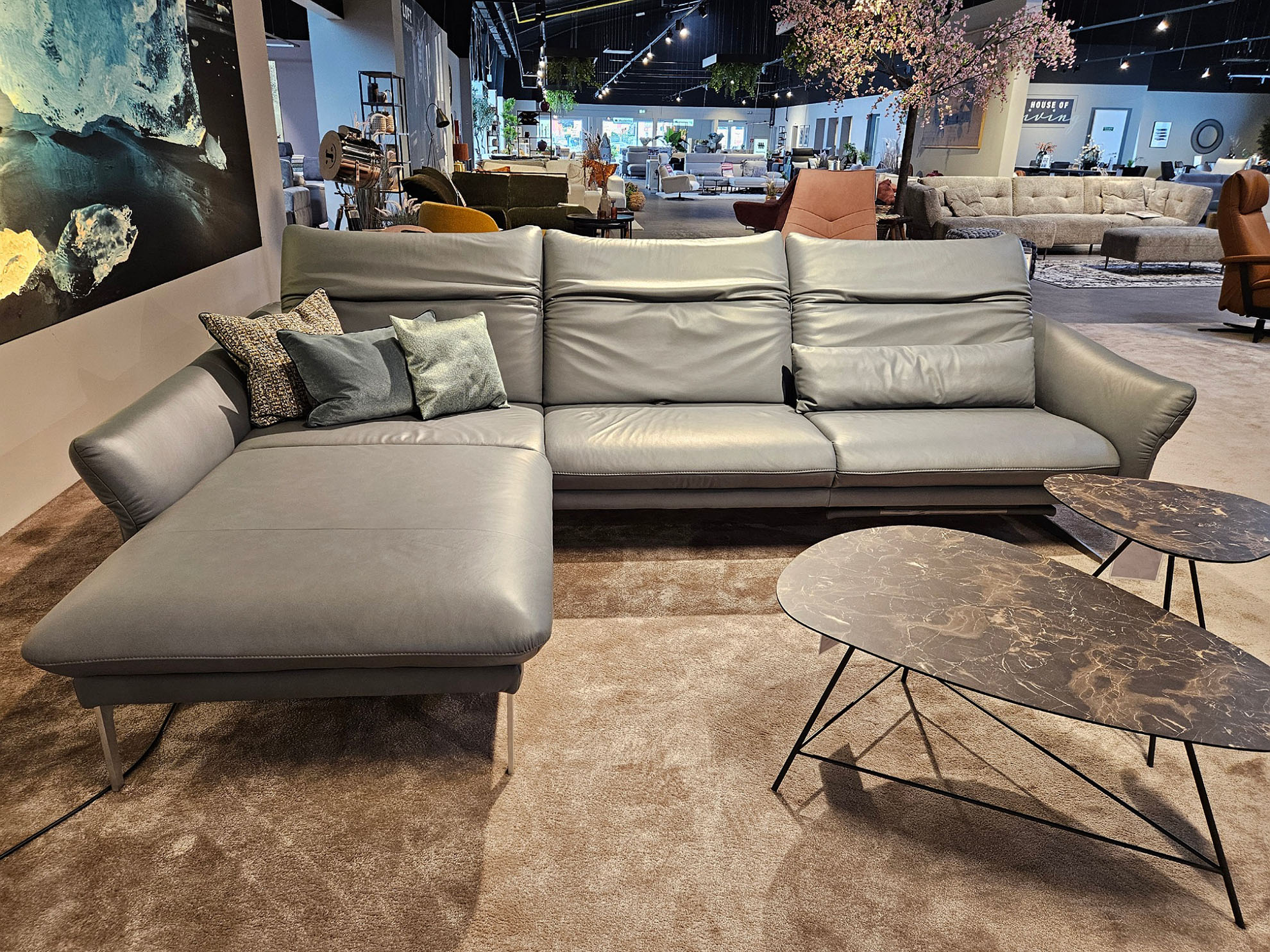 Himolla Ecksofa inkl. motorischen Fußauszug in Leder -0147107501-34WW-A