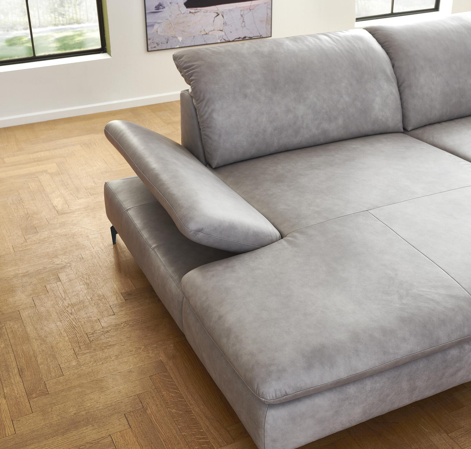 Ecksofa Lavina mit Funktion in Leder