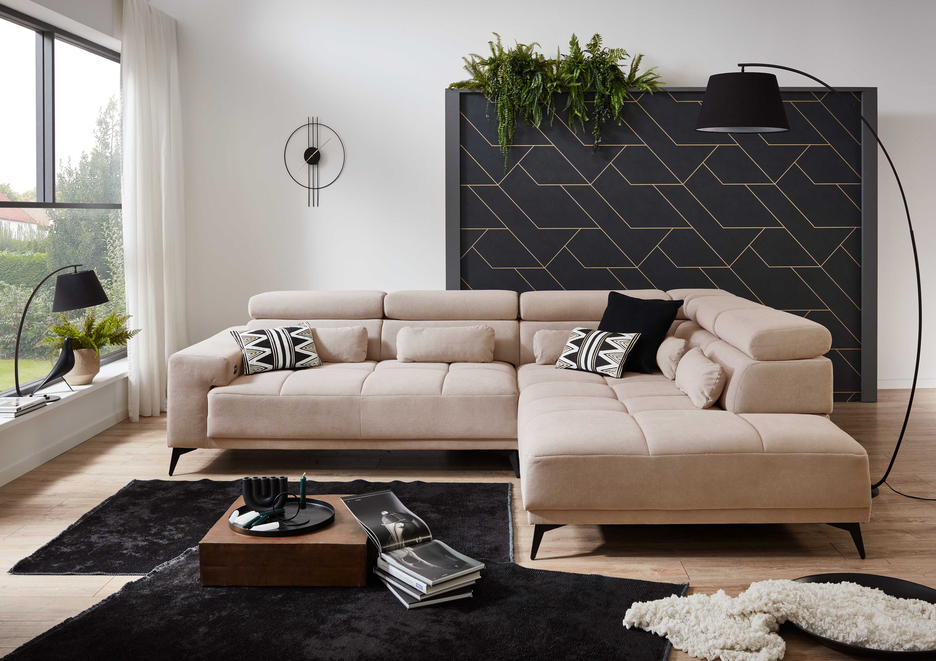 Ecksofa Wave 2.0 mit motorischen XL-Sitzvorzug in Stoff-0646Wave2.0WW