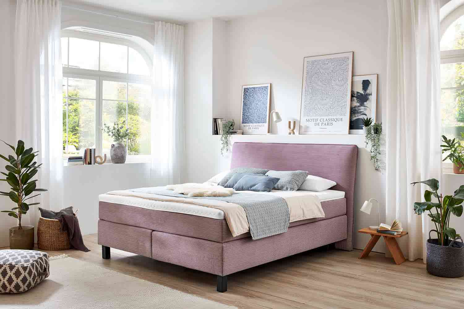 Cord Boxspringbett Home 4000 inkl. Wendematratze