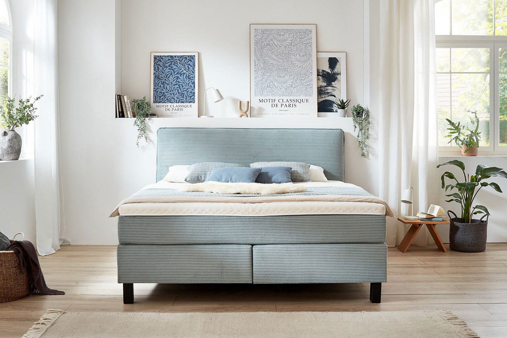 Cord Boxspringbett Home 4000 inkl. Wendematratze