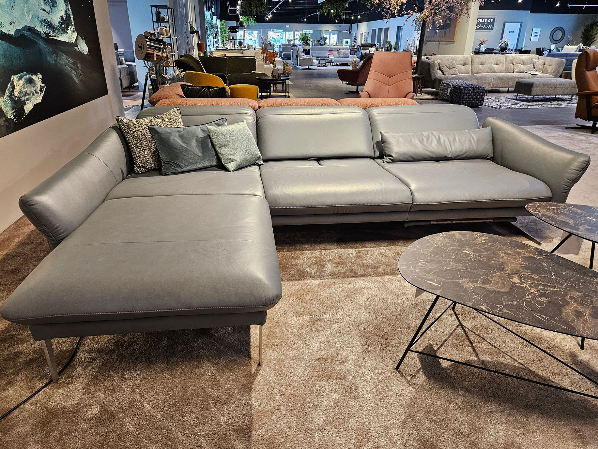 Himolla Ecksofa inkl. motorischen Fußauszug in Leder -0147107501-34WW-A