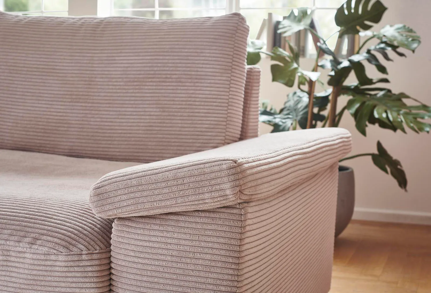 Cord Ecksofa L-Form Rosa