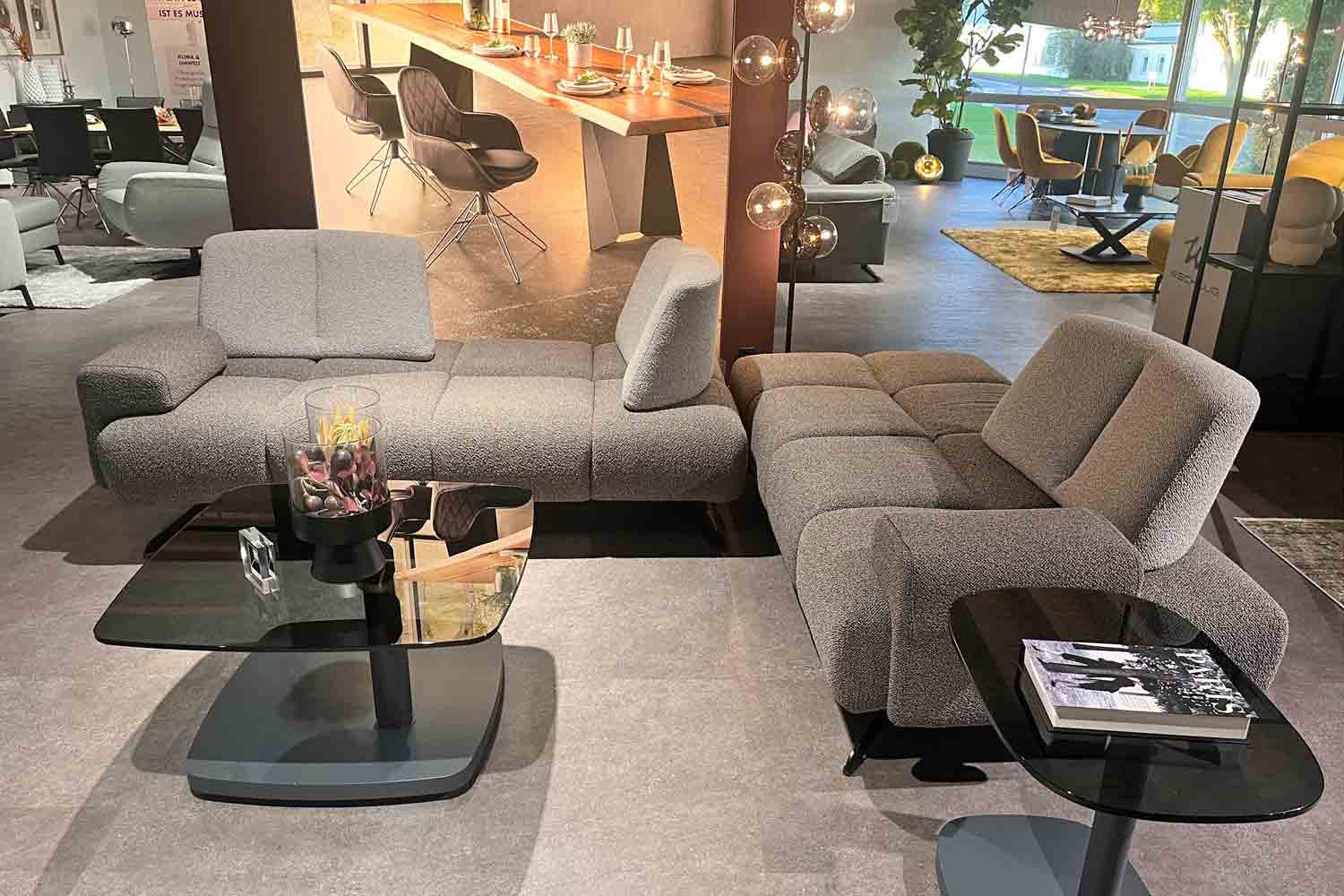 WK Wohnen Joker Couchgarnitur mit Funktion in Stoff