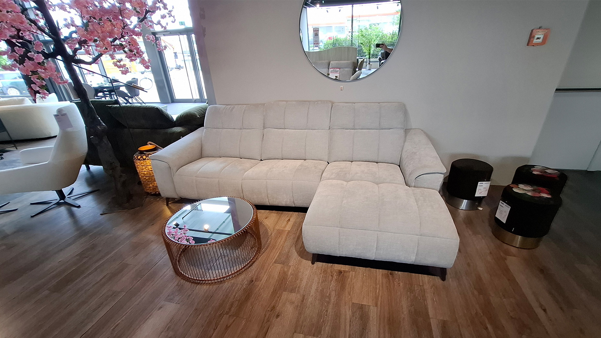Cuoio Ecksofa mit motorischer Relaxfunktion in Stoff-0597102000-36WW-A