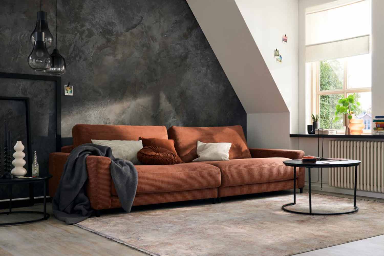 Roomio 4103 Sofa 3-Sitzer in Trendstoff Cord