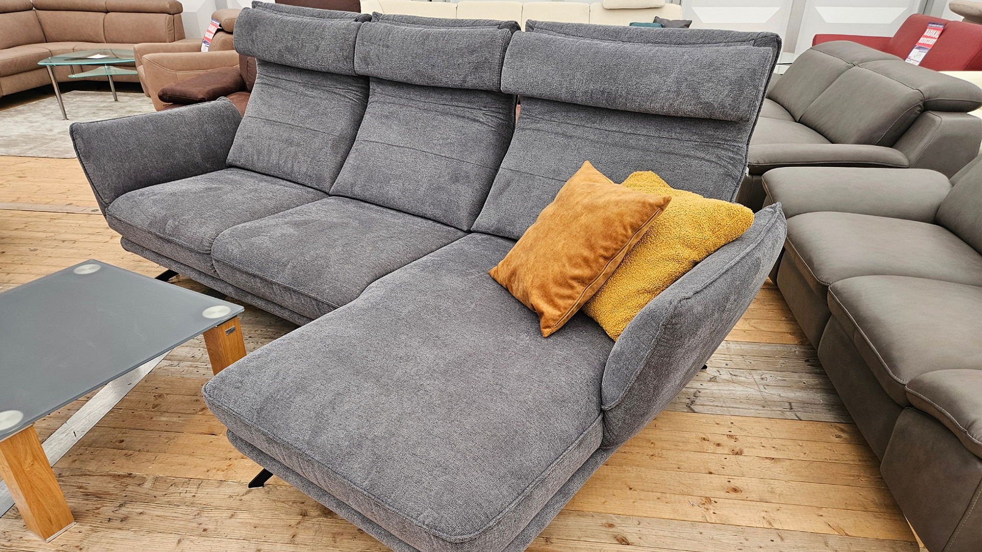 Hukla Ecksofa inkl. manueller Sitztiefenverstellung in Stoff -0275800307-34WW-A