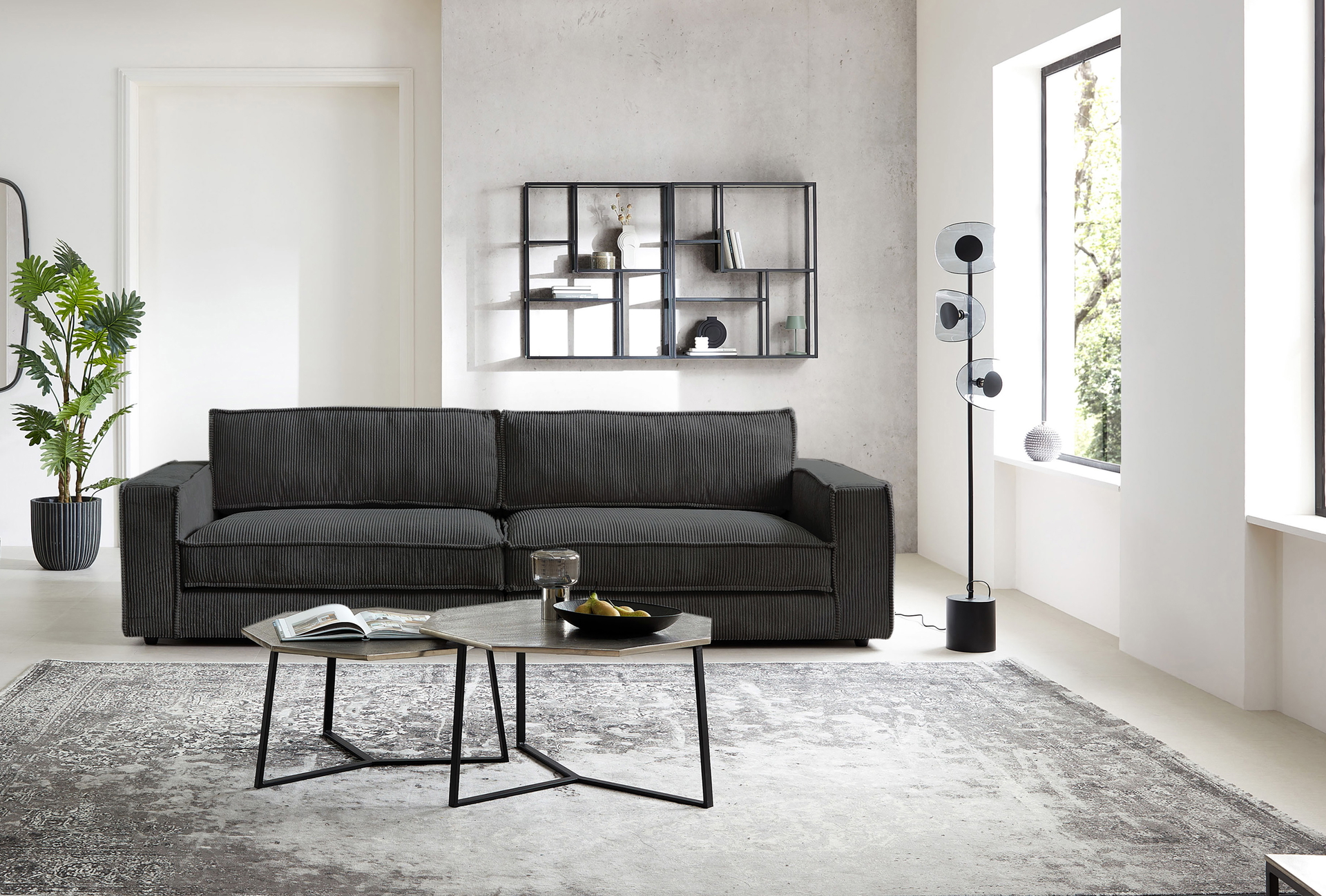 Bigsofa-XL in Trendstoff Cord