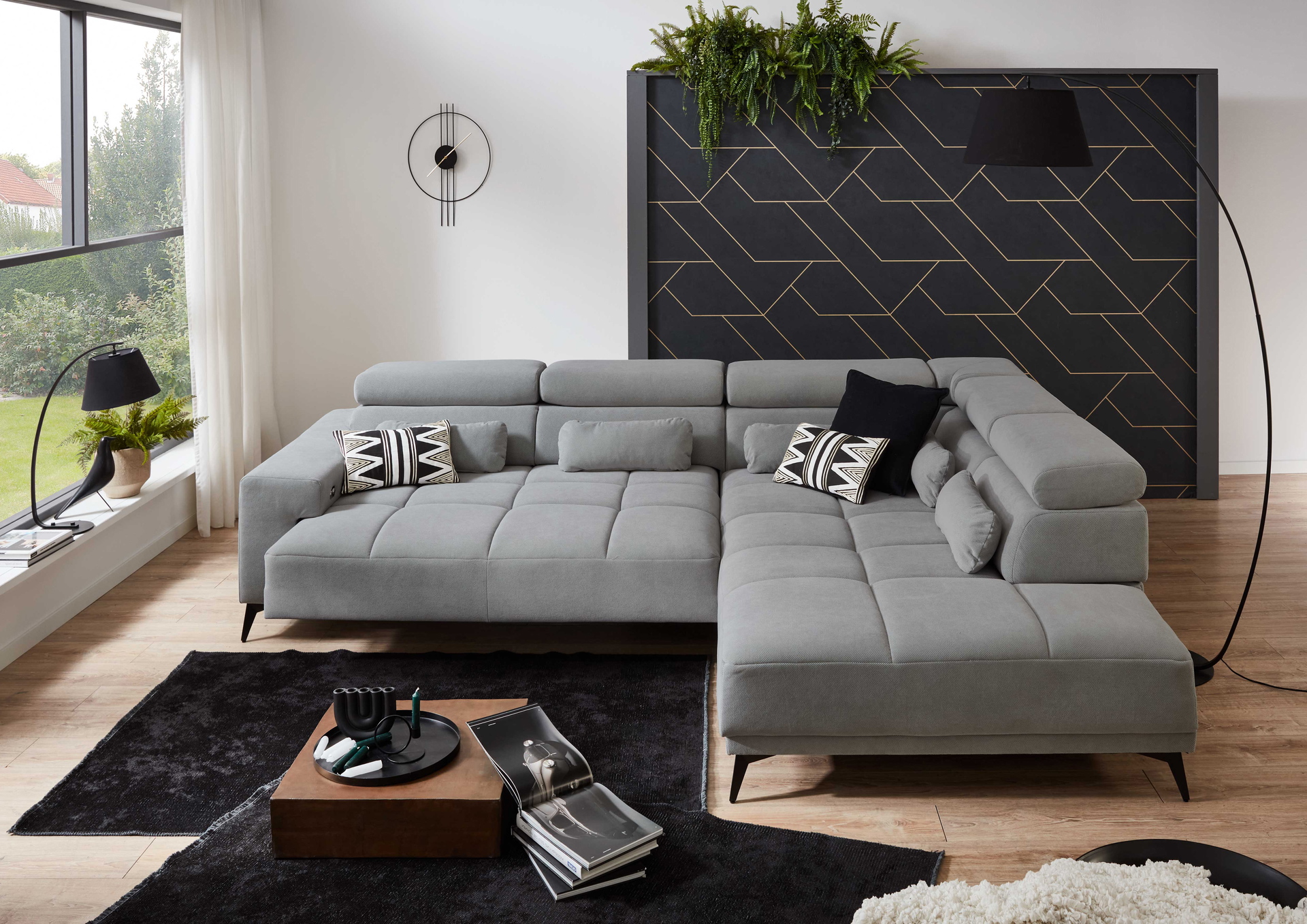 Ecksofa Wave 2.0 mit motorischen XL-Sitzvorzug in Stoff-0646Wave2.0WW