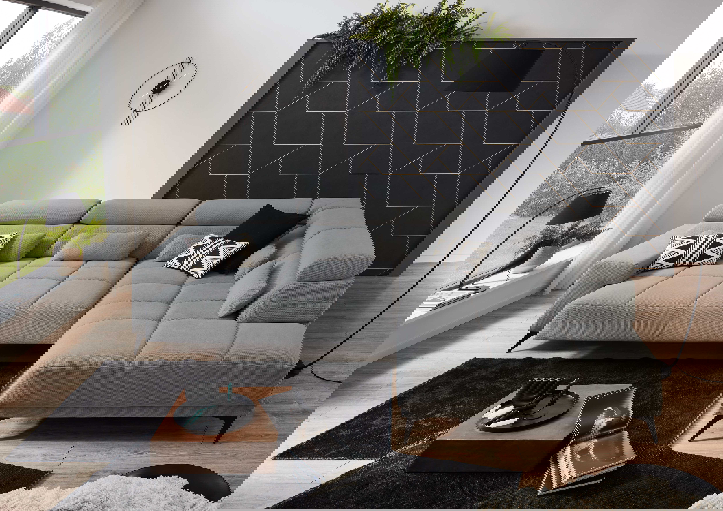 Ecksofa Wave 2.0 mit motorischen XL-Sitzvorzug in Stoff-0646Wave2.0WW