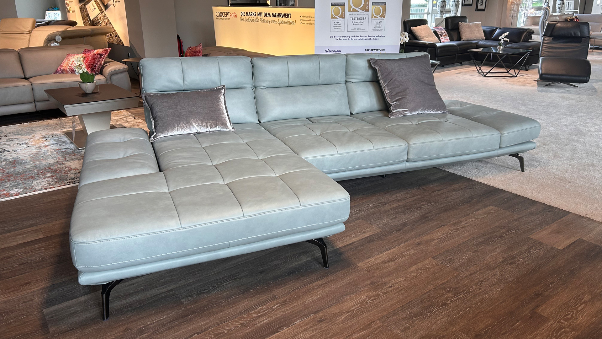 Cuoio Ecksofa in Leder mit manueller Sitztiefenverstellung -0597101900-35WW-A