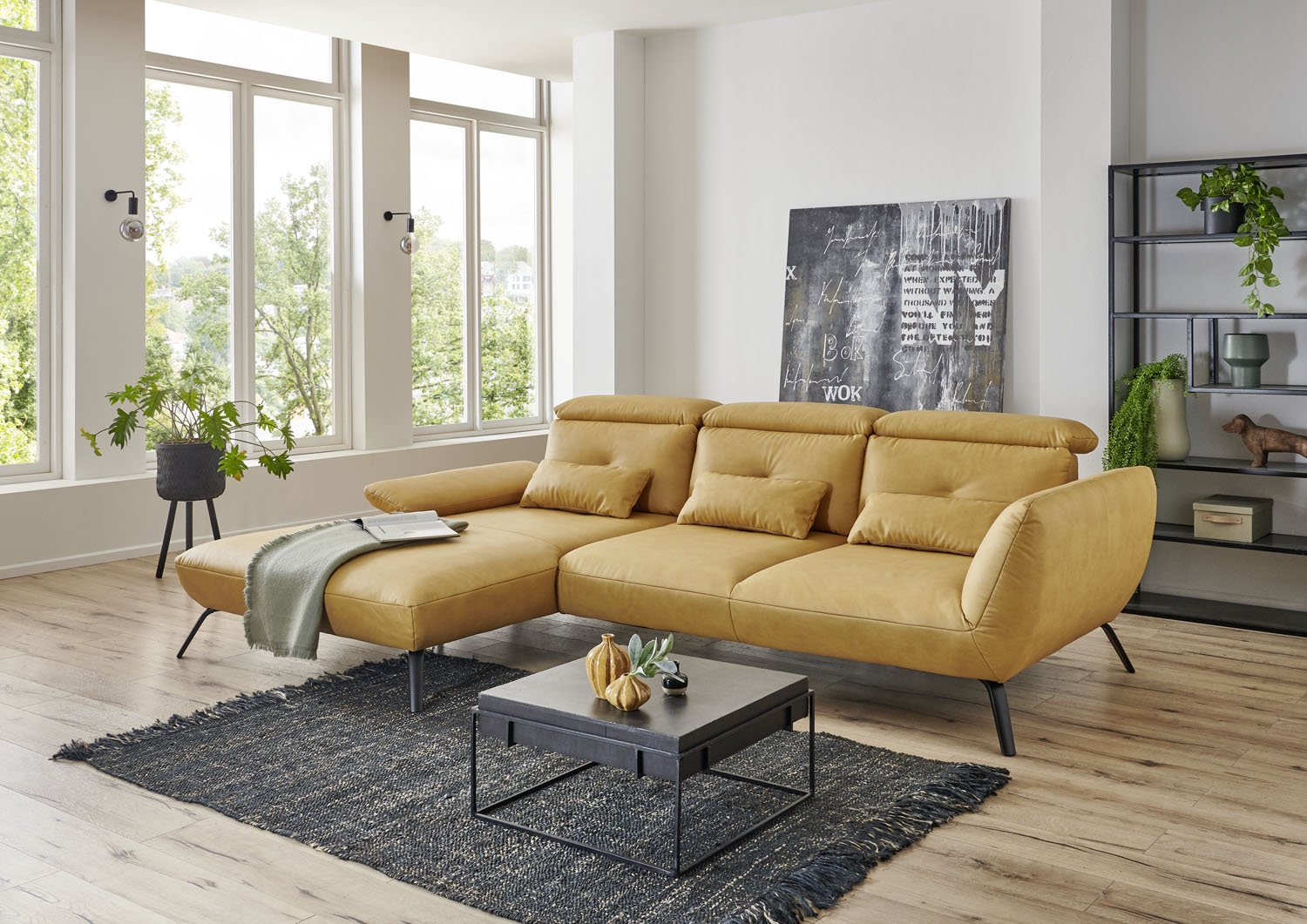 Stoff Ecksofa in L-Form