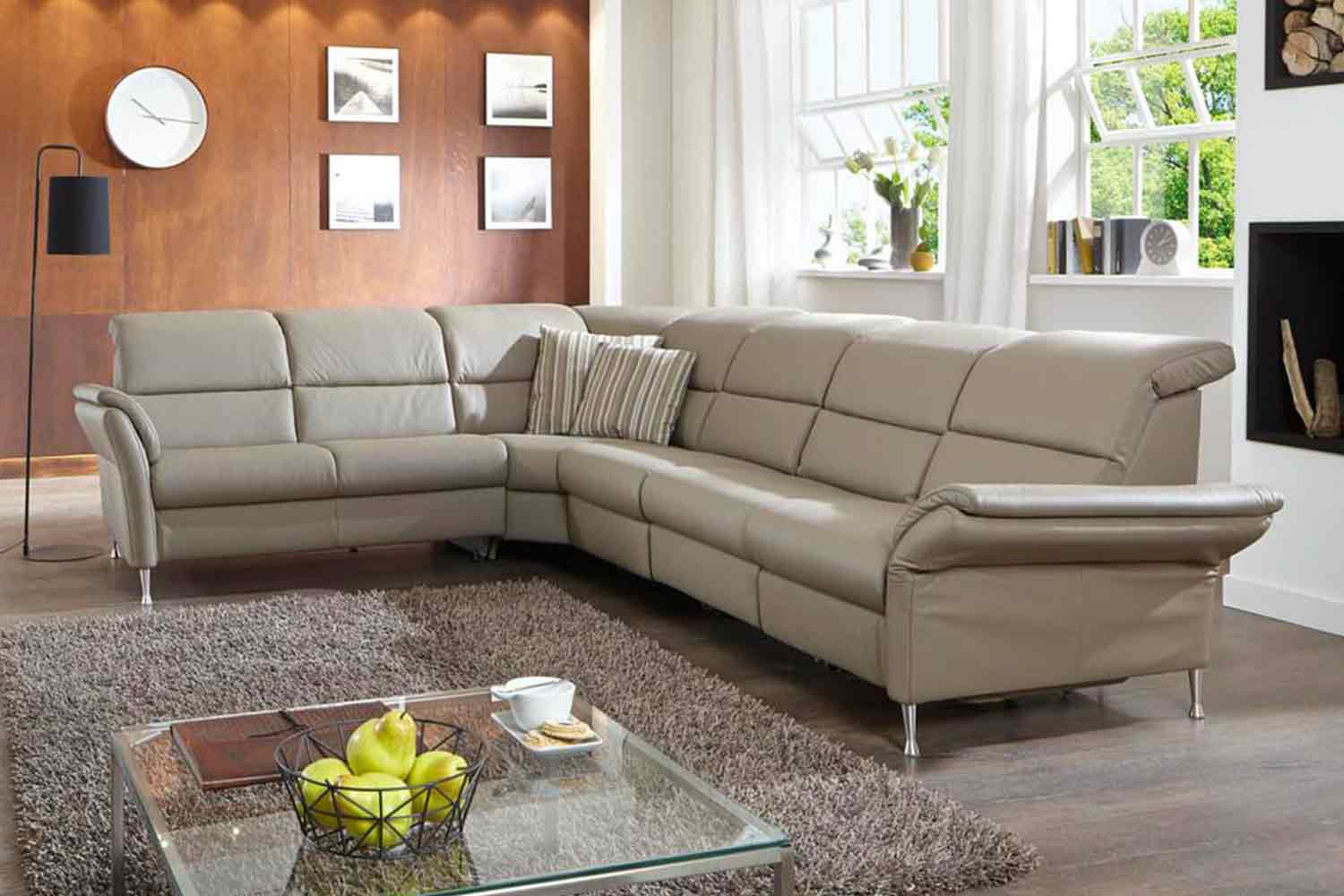 Leder Ecksofa inkl. vielen Funktionen 