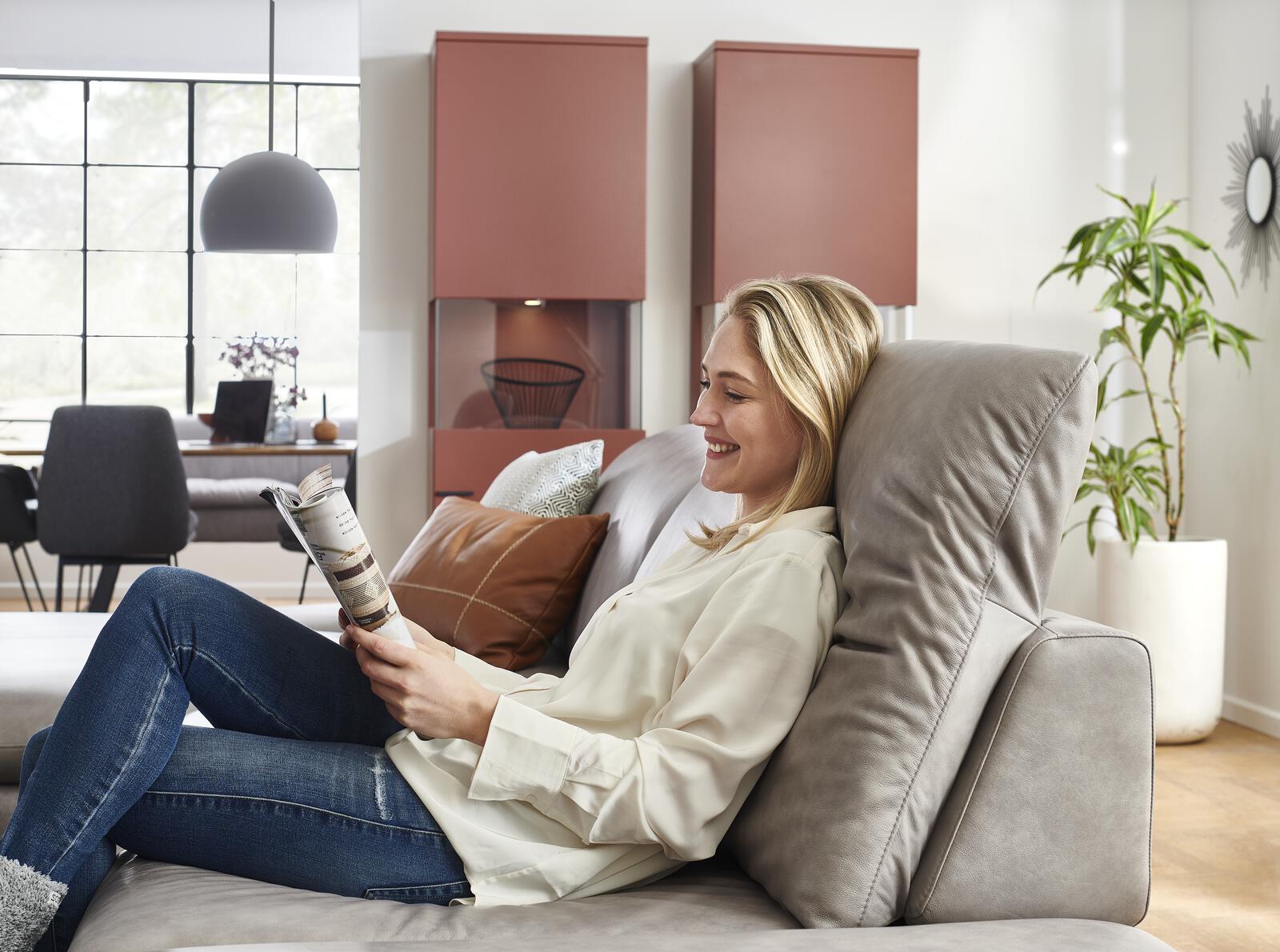 Ecksofa Lavina mit Funktion in Leder Ecksofa Lavina mit Funktion in Leder