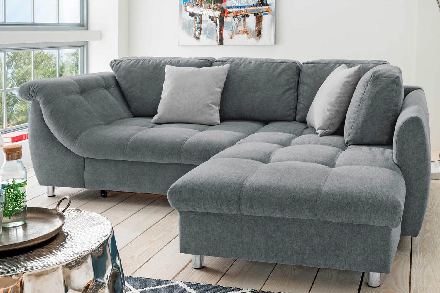 Ecksofa Agira in Stoff 