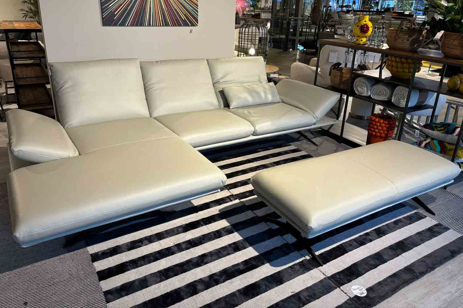 Koinor Ecksofa inkl. Funktionen und Hocker in Leder 