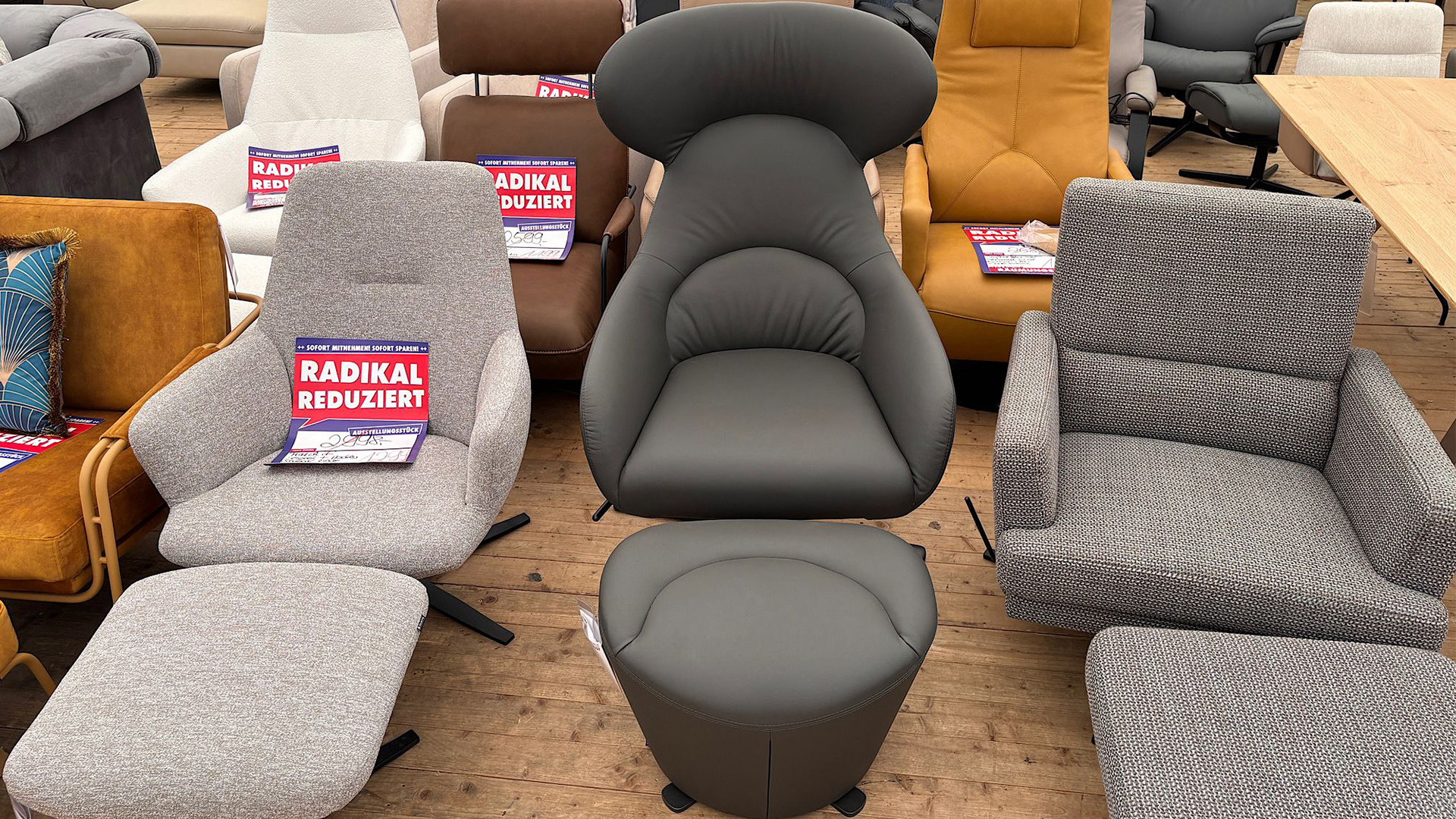 Musterring Match It Sessel mit Hocker in Leder-017408100-34WW-A
