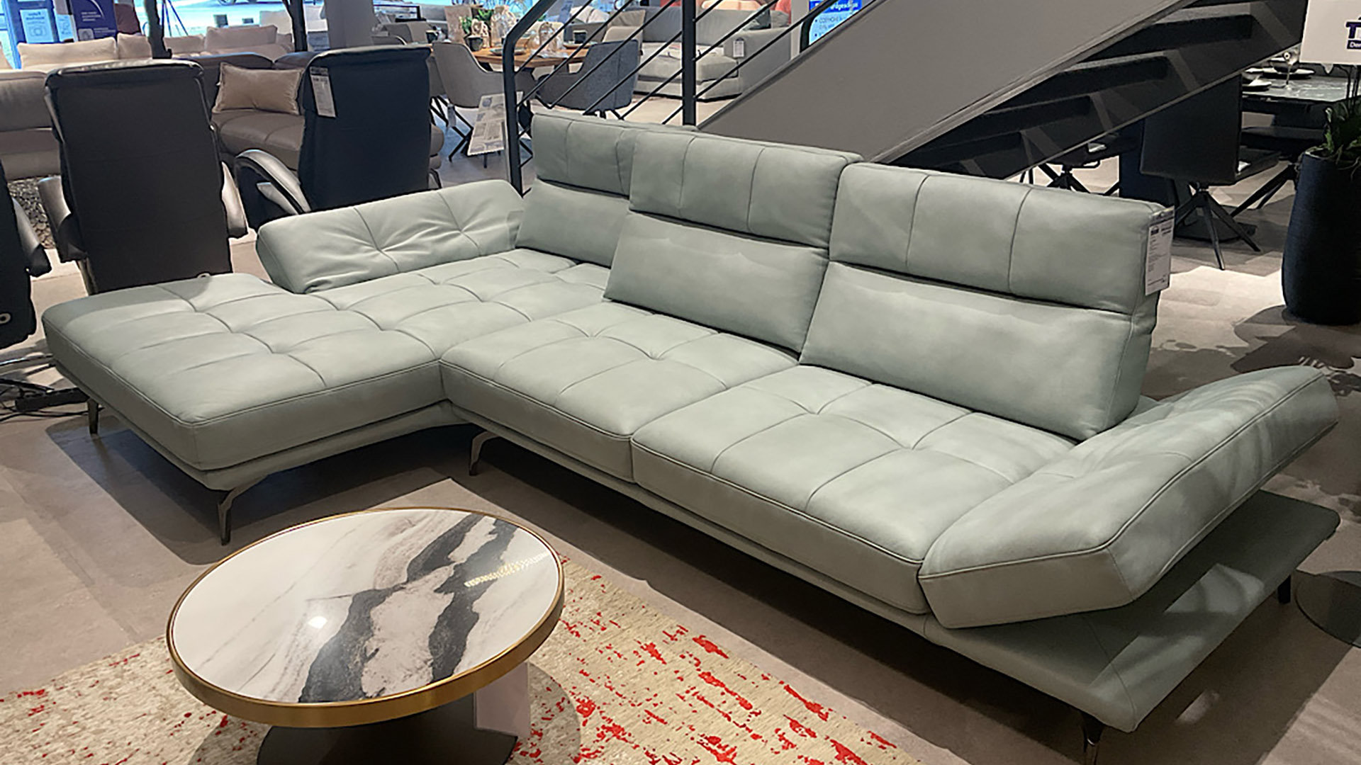 Cuoio Ecksofa in Leder mit manueller Sitztiefenverstellung-0597101900-40WW-A