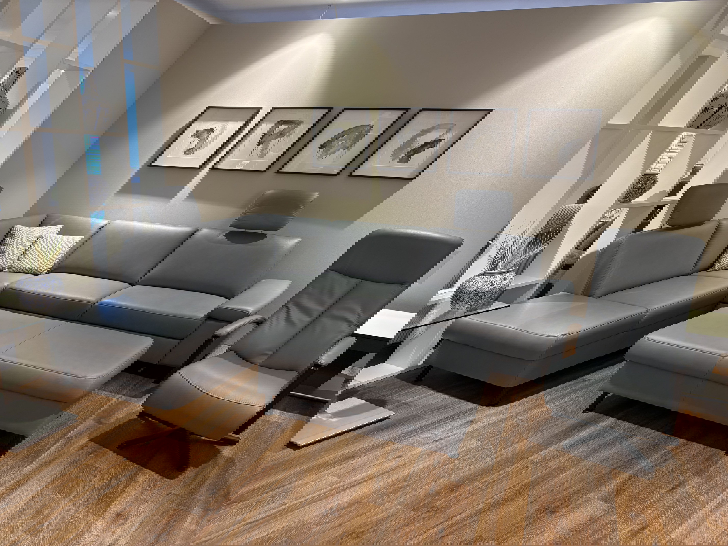 Modulmaster Ecksofa inkl. vielen Funktionen mit Hocker und Relaxsessel in Leder-0775015506-39WW-A