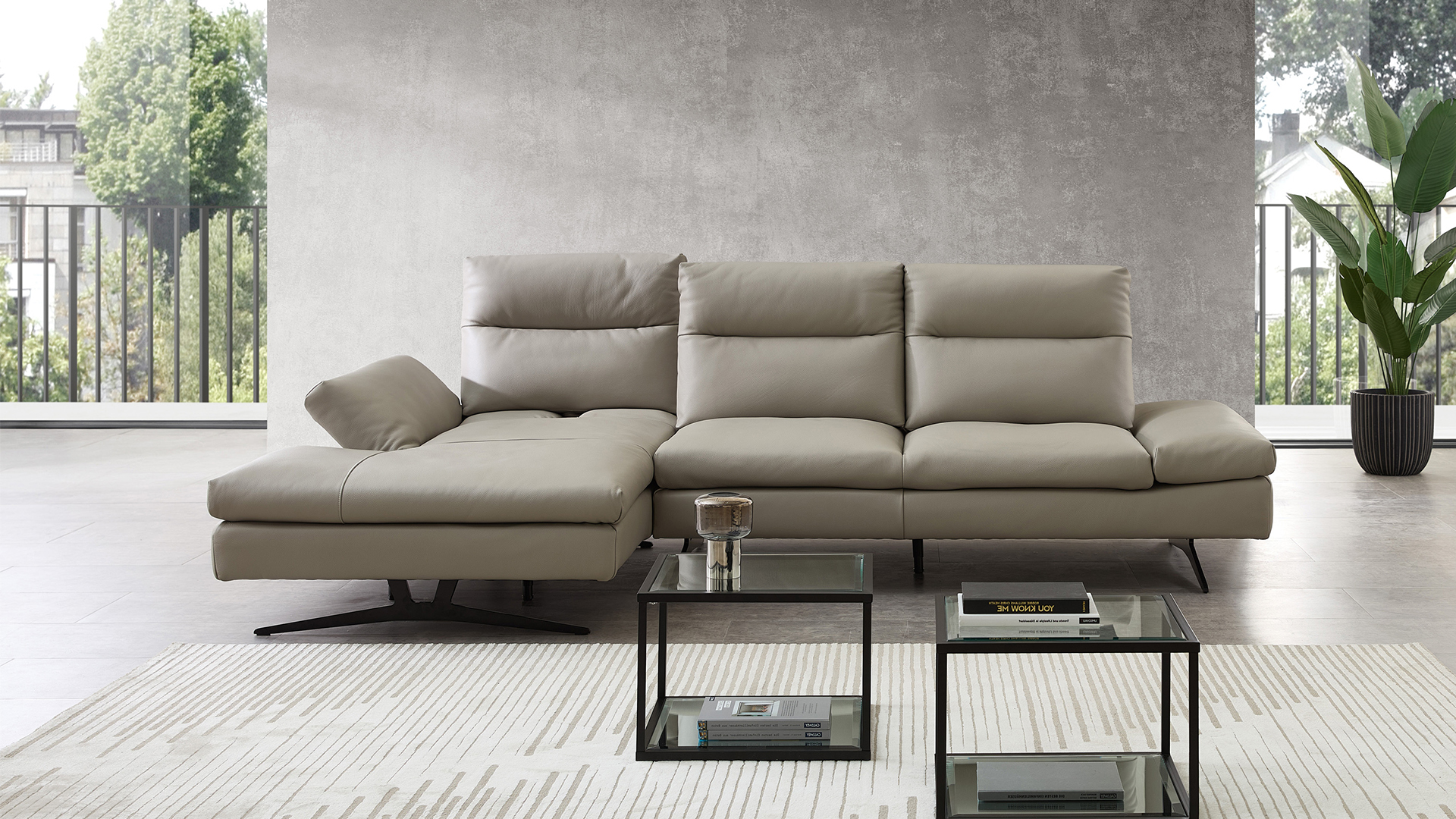 Cuoio Ecksofa Letizia mit manueller Sitztiefenverstellung in Leder Cuoio Ecksofa Letizia mit manueller Sitztiefenverstellung in Leder-05971024WW