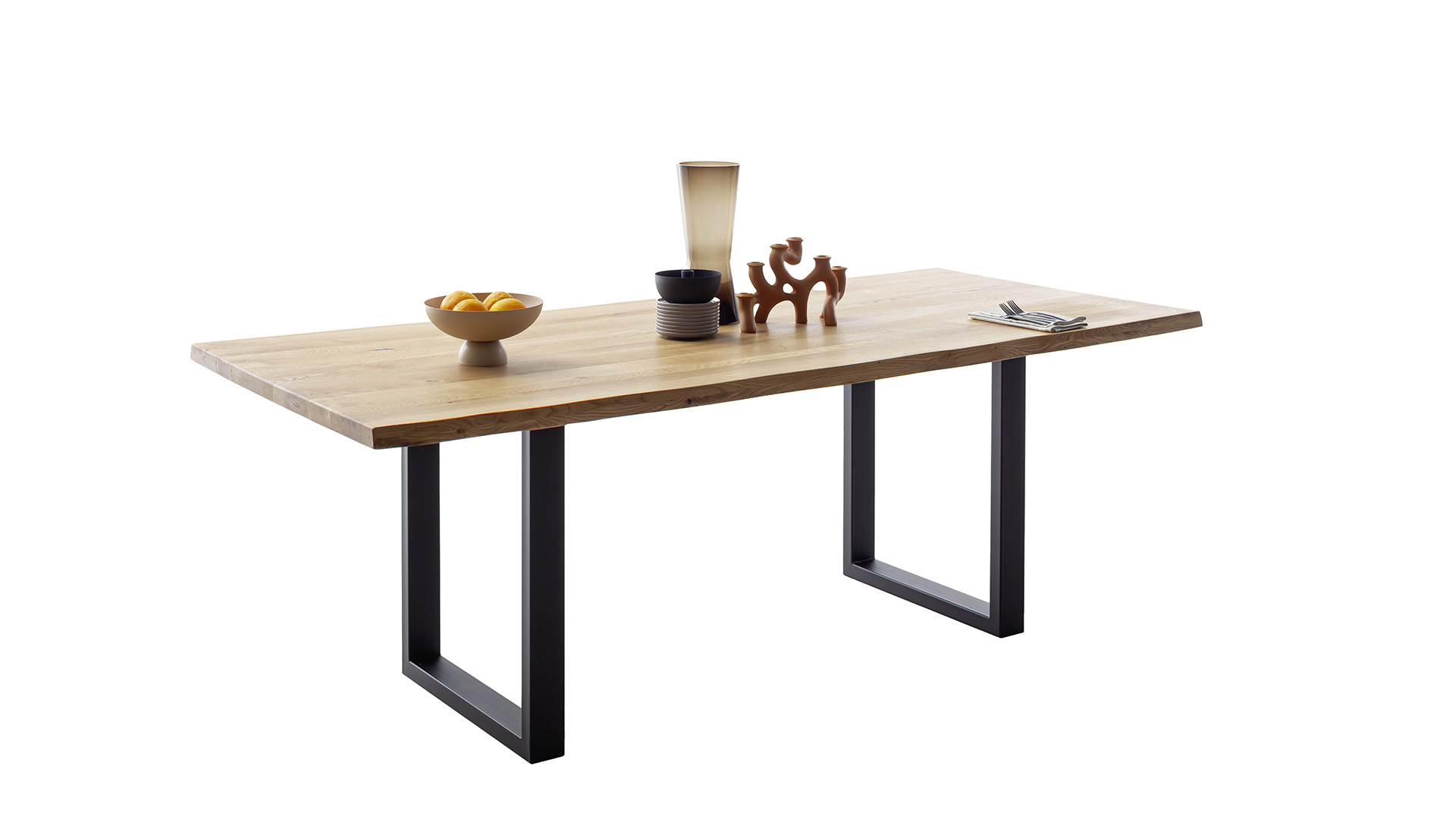 Massivholz Esstisch Rocca mit Baumkante Wildeiche-04970001WW
