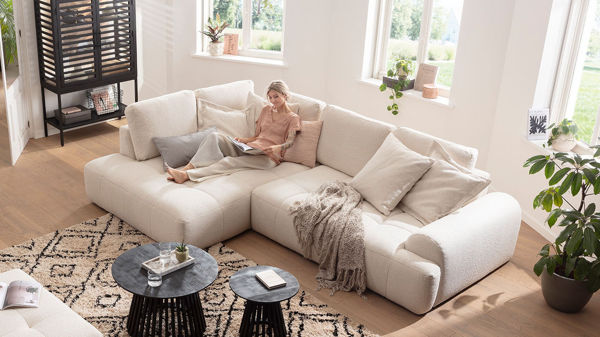 Ginger Moon Ecksofa Energy mit losen Rückenkissen in Stoff-0310Energy00WW