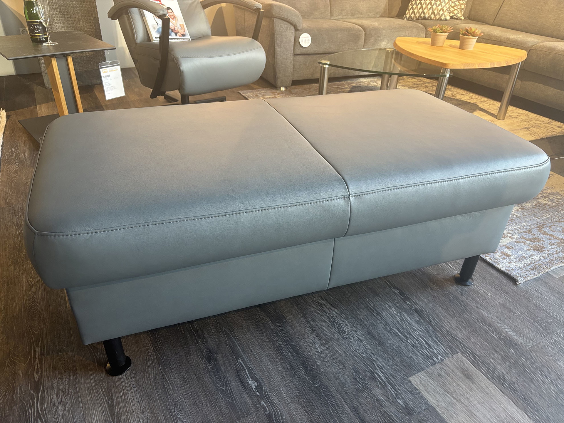 Modulmaster Ecksofa inkl. vielen Funktionen mit Hocker in Leder -0775015506-15WW-A