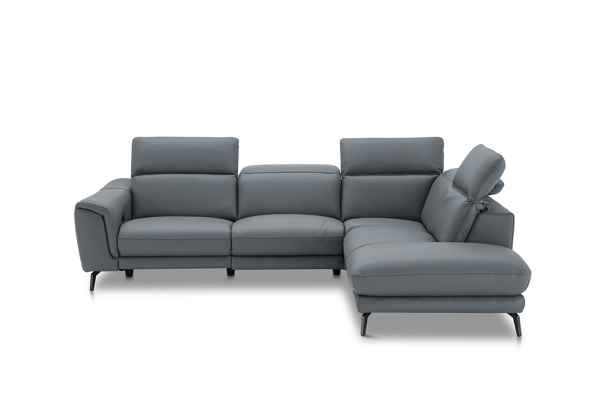 Leder Ecksofa inkl. manueller Kopfteilverstellung