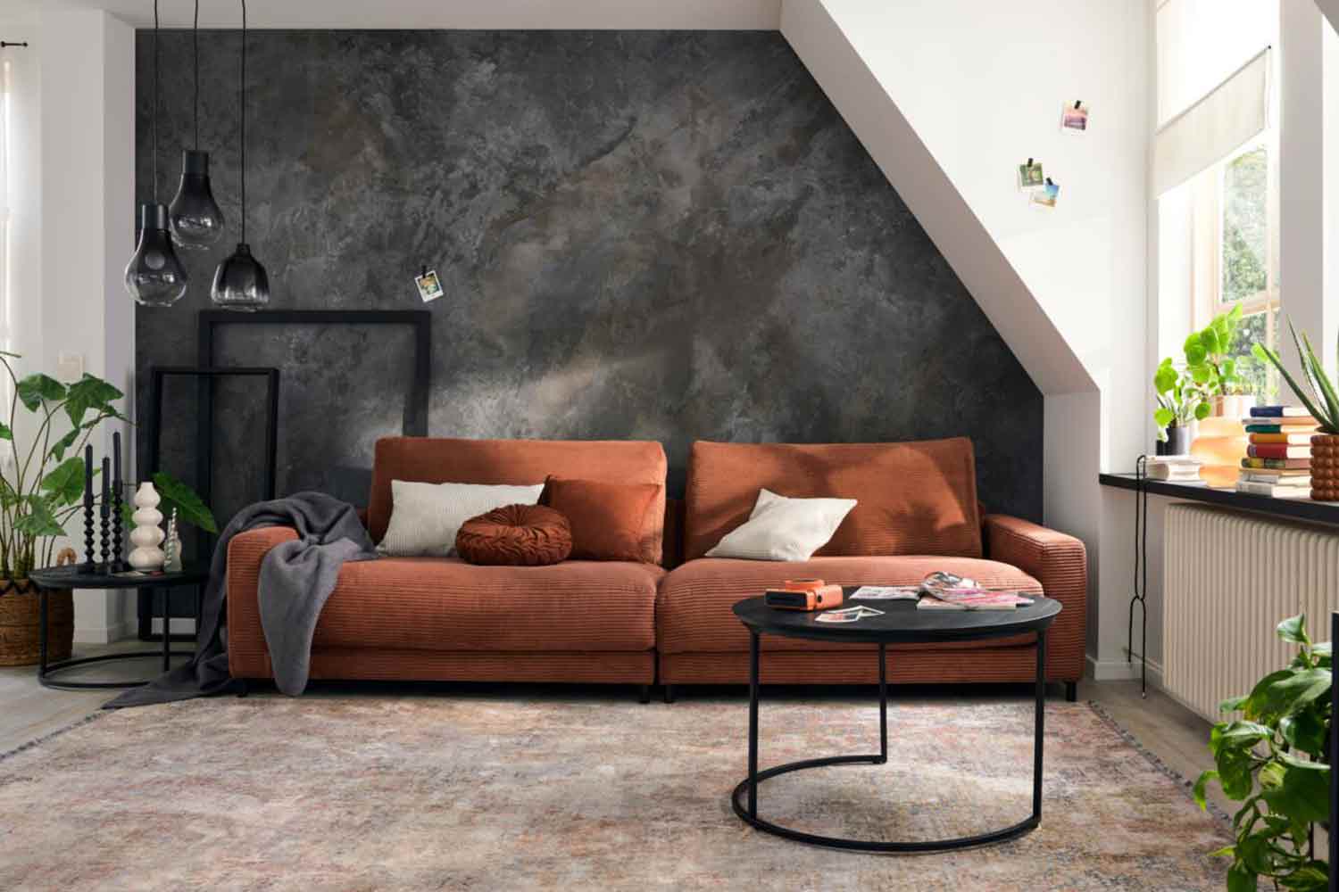 Roomio 4103 Sofa 3-Sitzer in Trendstoff Cord