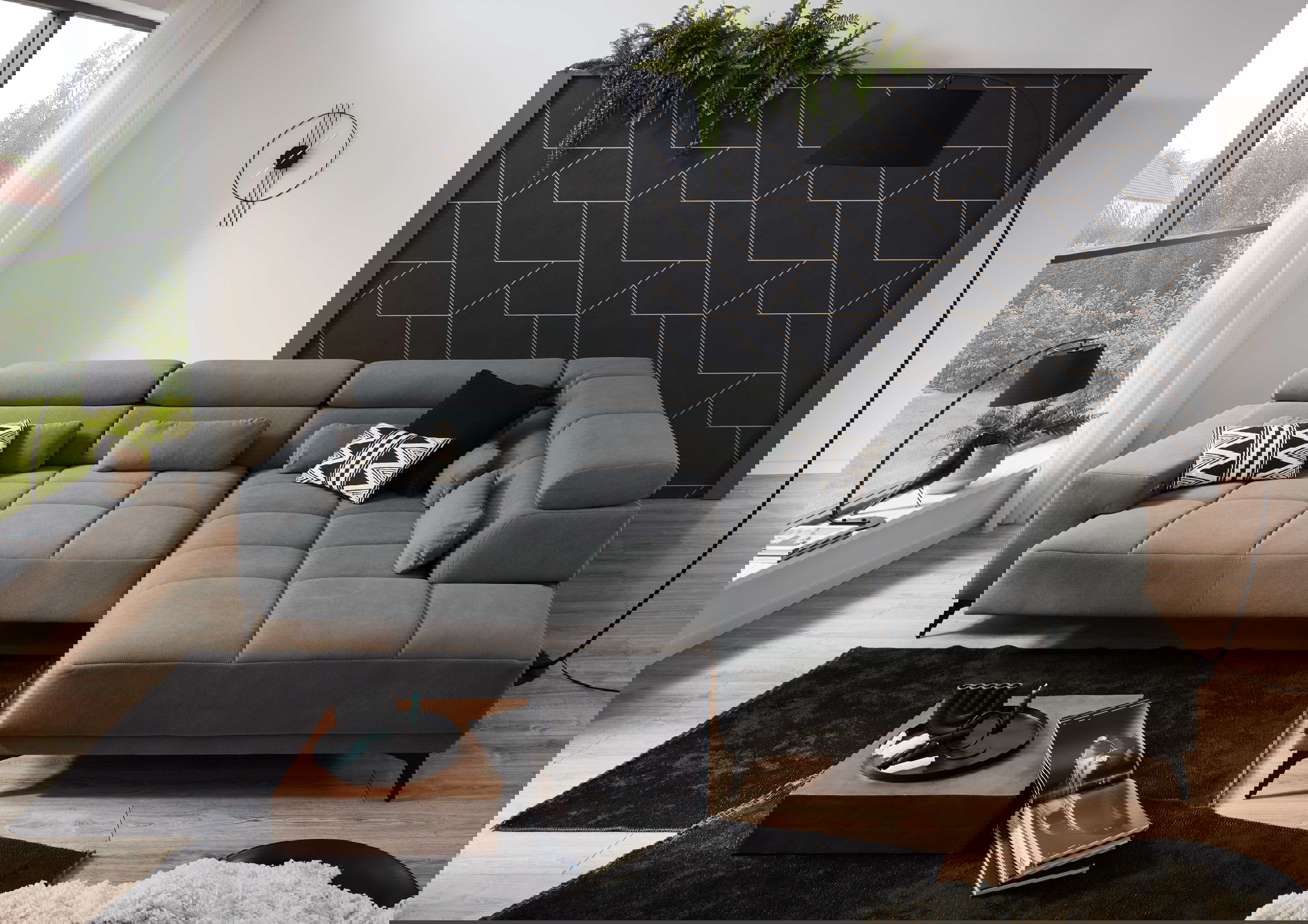 Ecksofa Wave 2.0 mit motorischen XL-Sitzvorzug in Stoff-0646Wave2.0WW