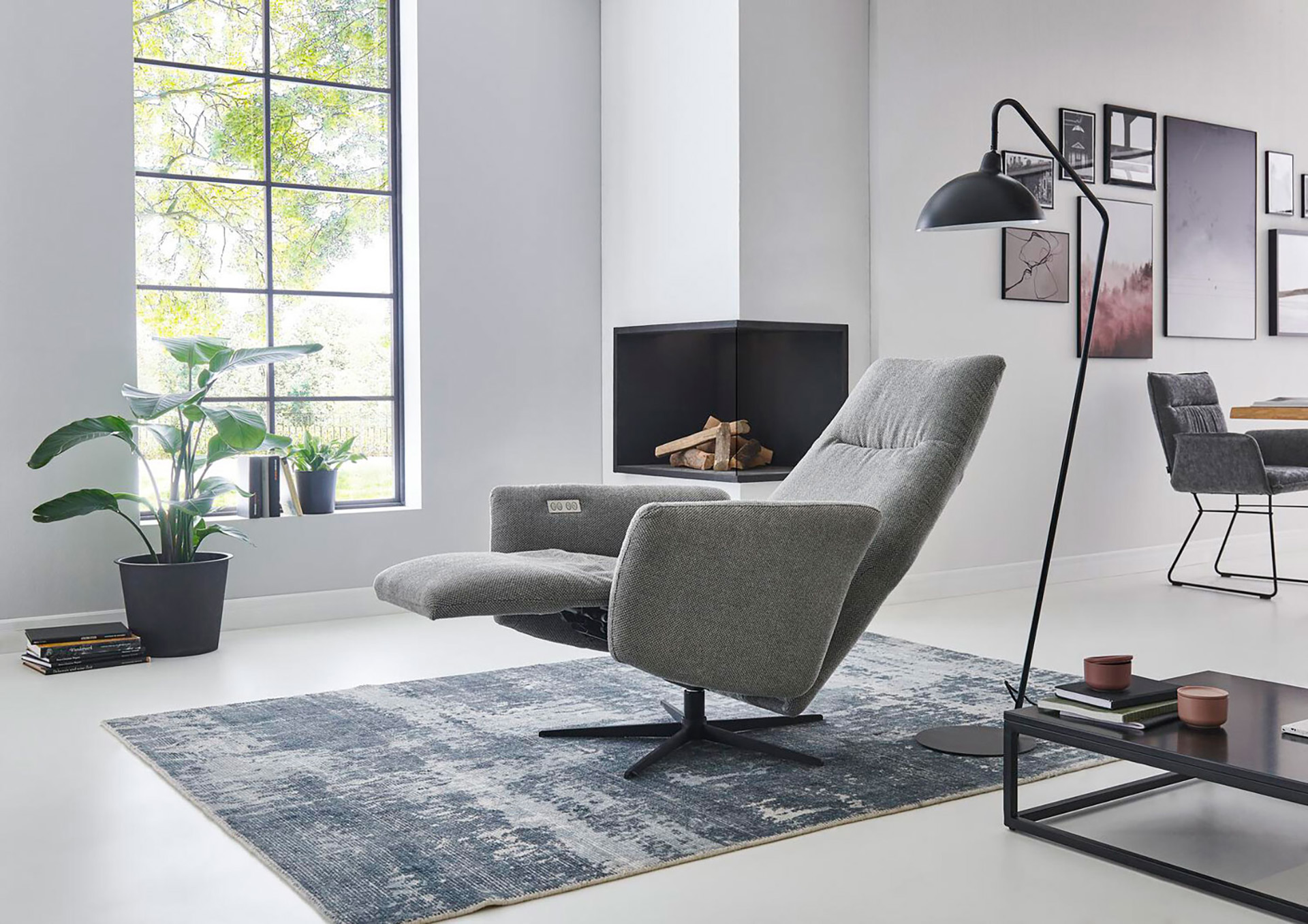 Stoff Relaxsessel Modern inkl. manueller Relaxfunktion