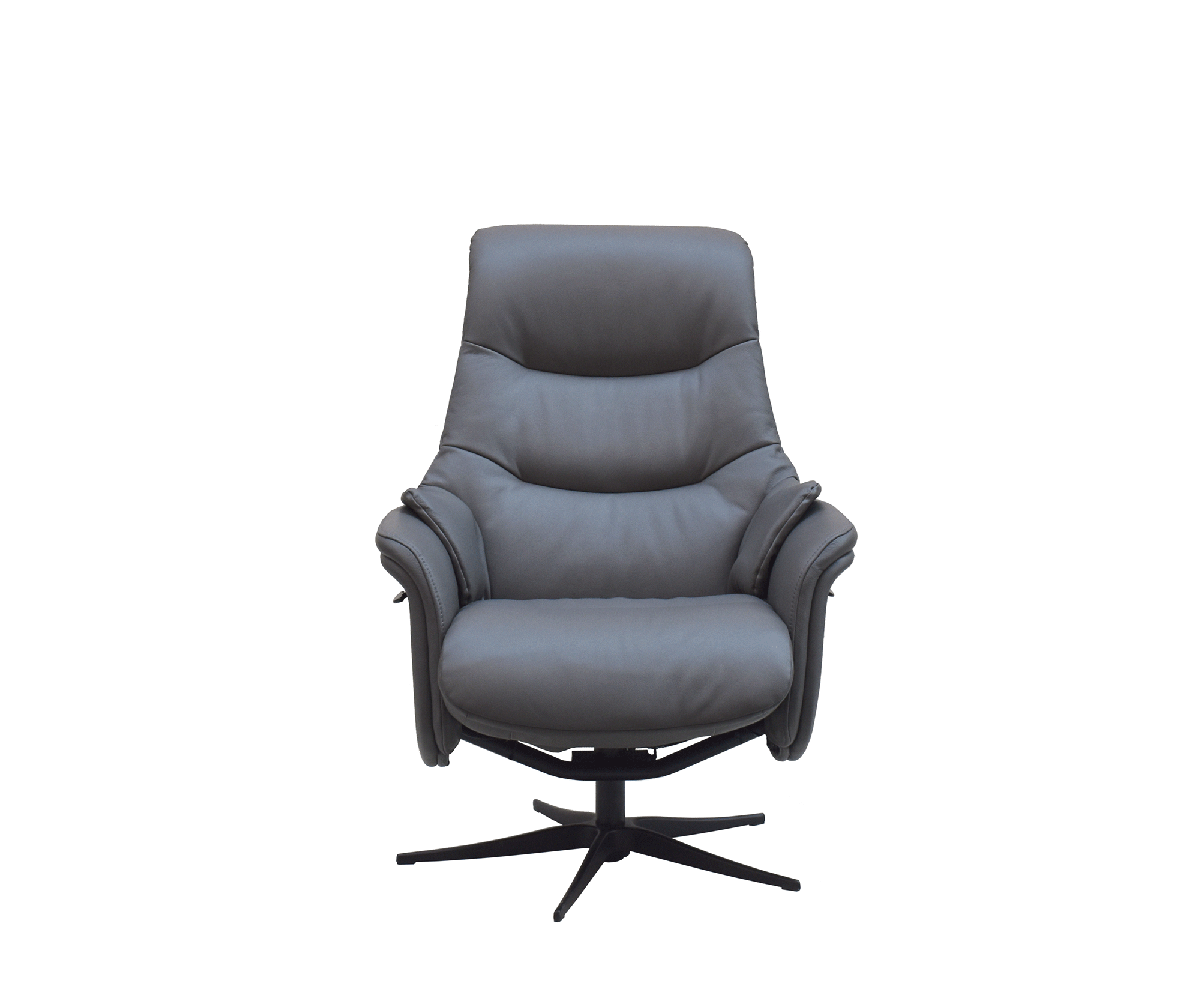 Relaxsessel Agent Grey mit manueller Funktion und Sitzhöhenverstellung in Leder-Lederlook