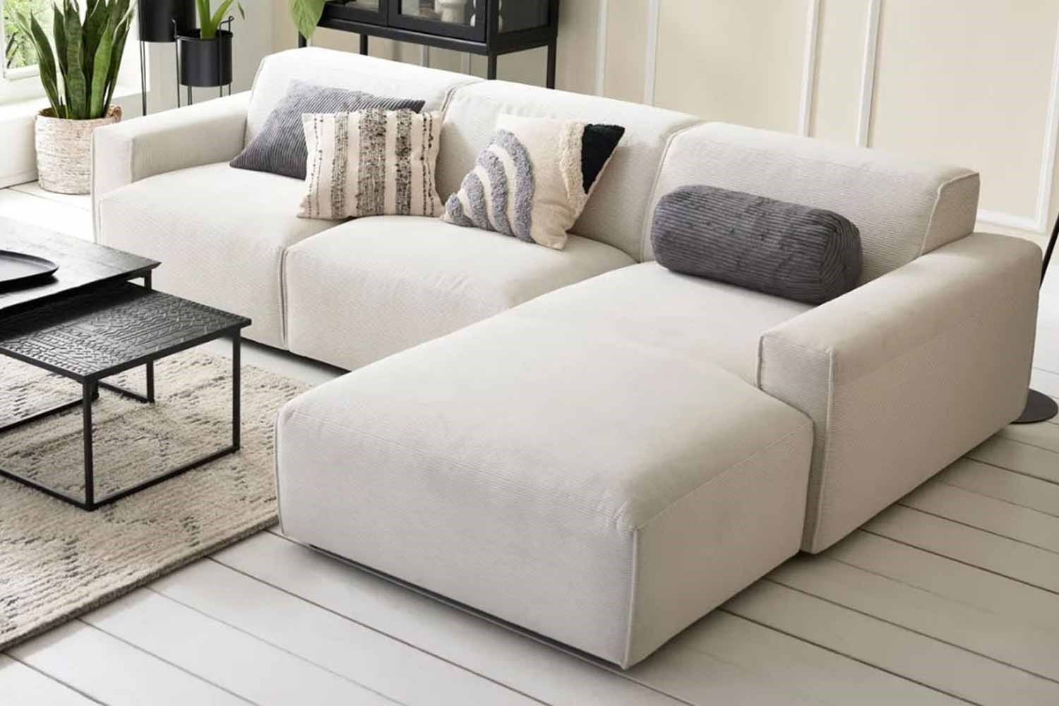 Ecksofa Roomio 4100 in Trendstoff  Cord