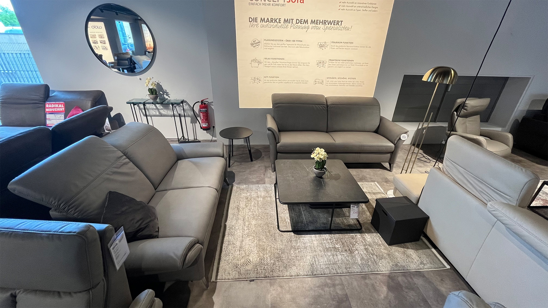 Couchgarnitur mit motorischen Funktionen in Smart Touch Stoff -07640151-02-36WW-A