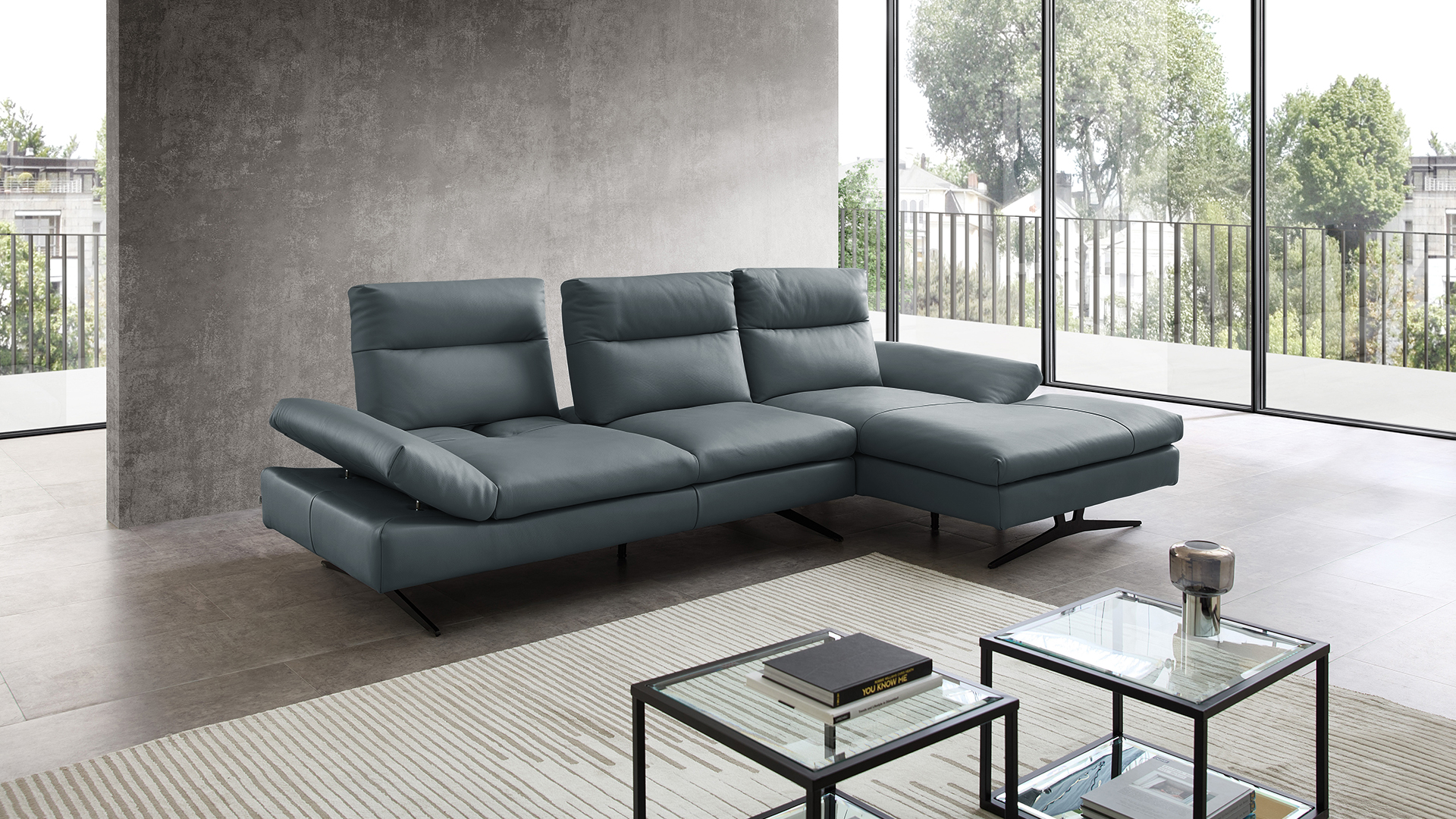 Cuoio Ecksofa Letizia mit manueller Sitztiefenverstellung in Leder-05971024WW