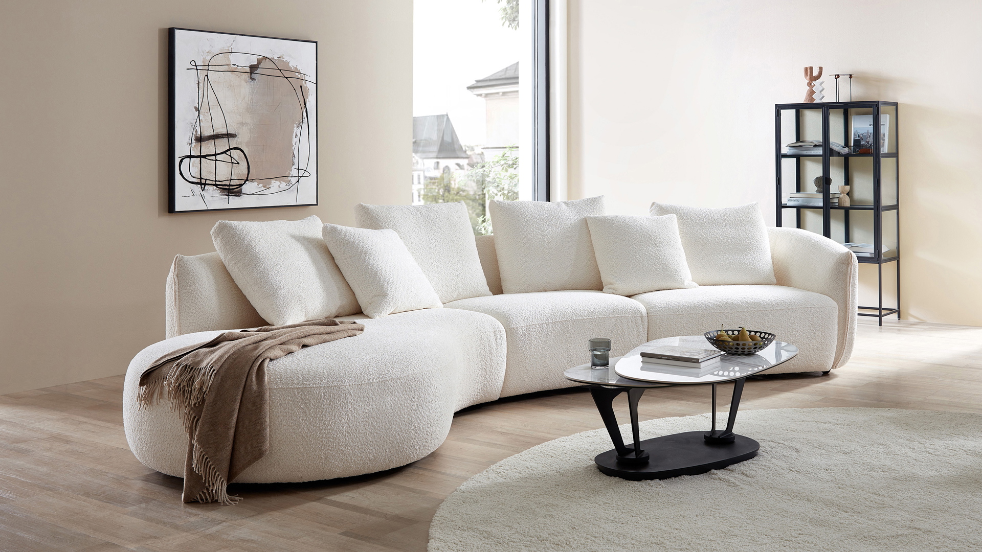 Designer Ecksofa in Boucle Stoff-05971009WW.9