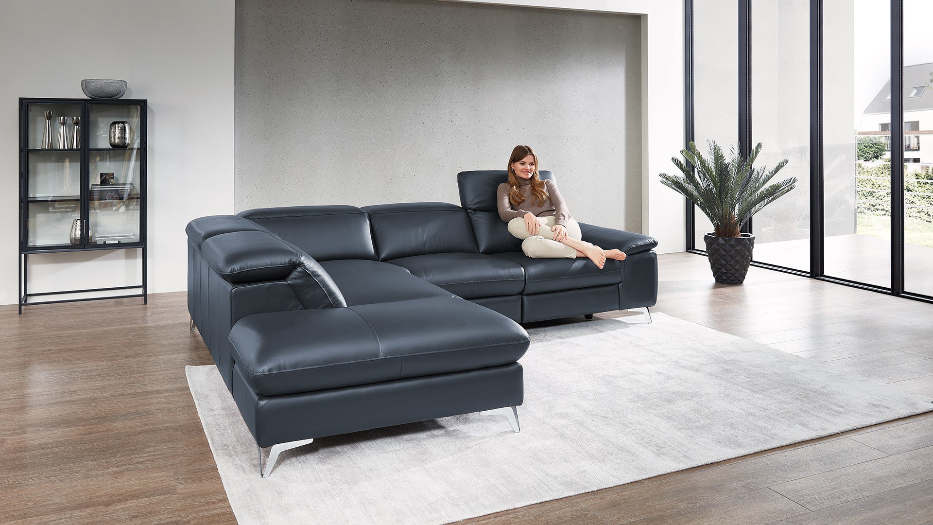 Ecksofa Seahawk mit motorischer Relaxfunktion in Leder Ecksofa Seahawk mit motorischer Relaxfunktion in Leder