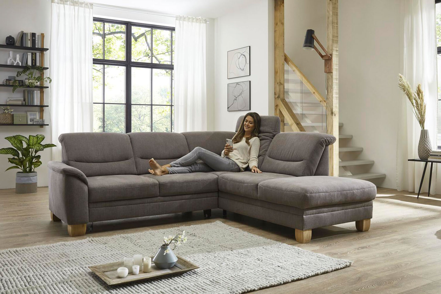 Ecksofa Emmen inkl. Kopfteilfunktion