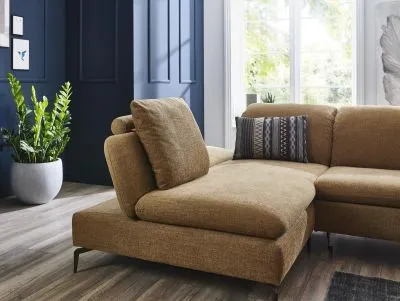 Ecksofa Lavina in Stoff Kurkuma links