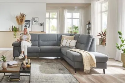 Stoff Ecksofa inkl. motorischer Relaxfunktion