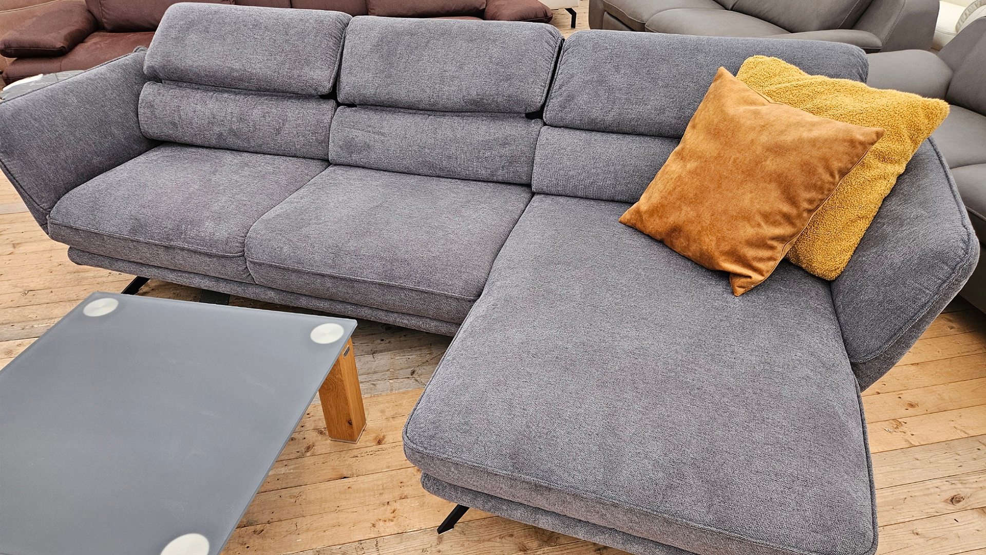 Hukla Ecksofa inkl. manueller Sitztiefenverstellung in Stoff -0275800307-34WW-A